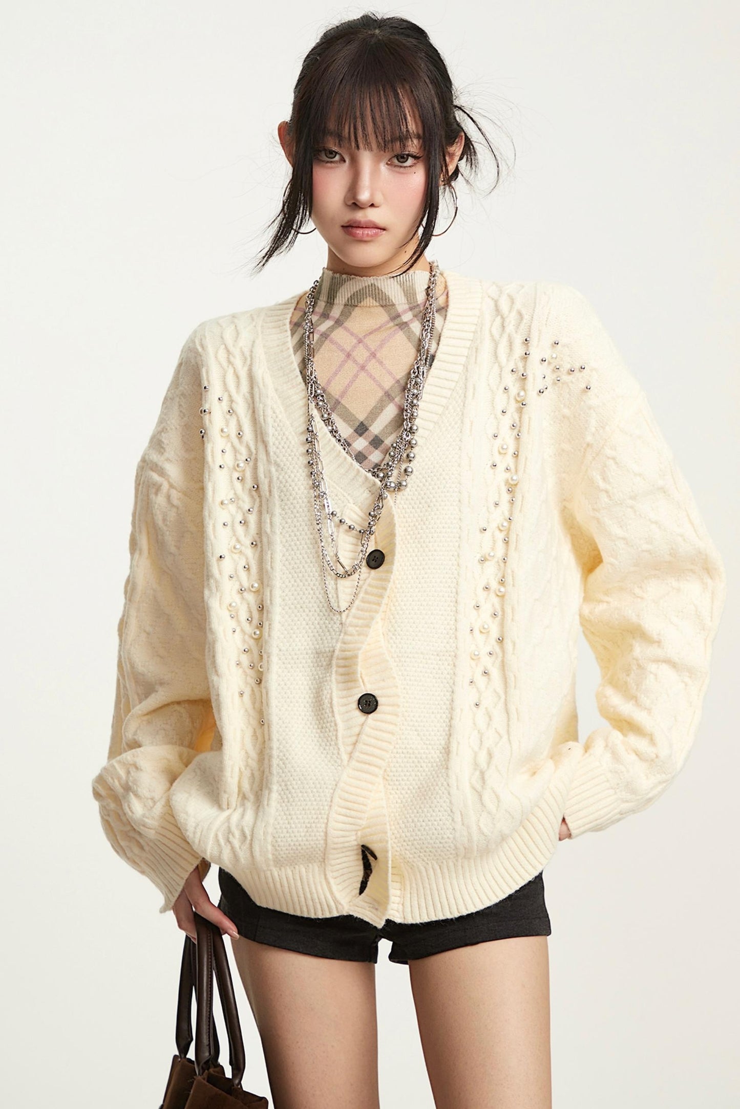 Vintage Gray V-Neck Top