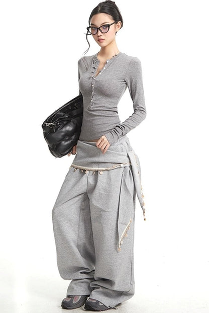 Wide-Leg Sweatpants