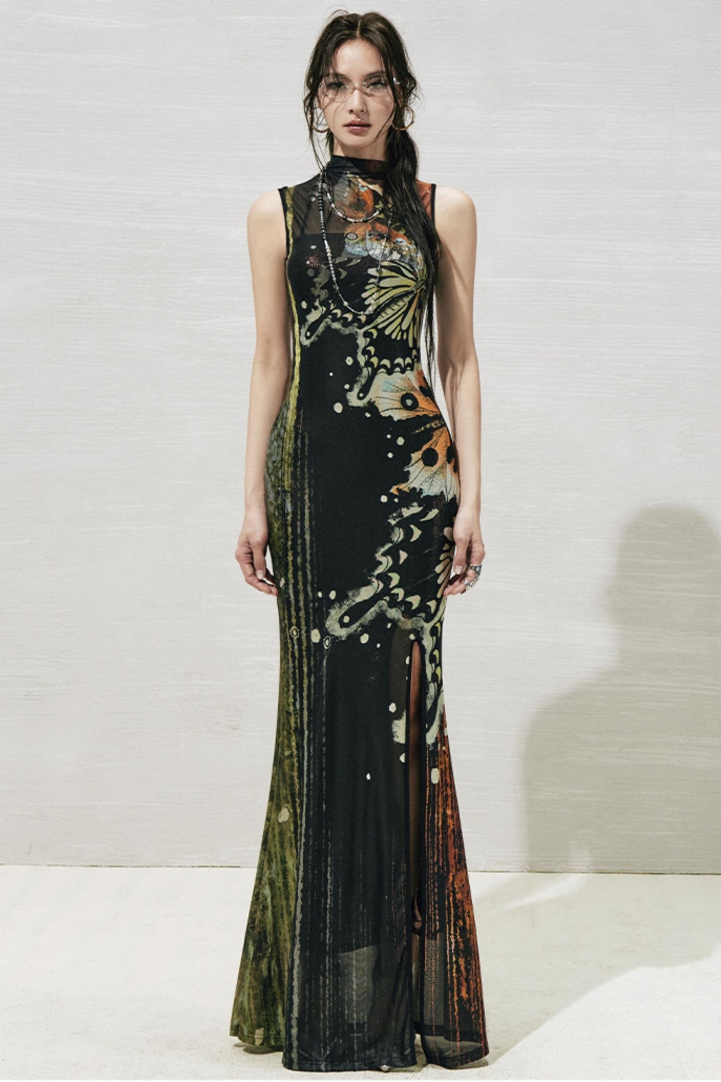 Slit Two-Piece Dress