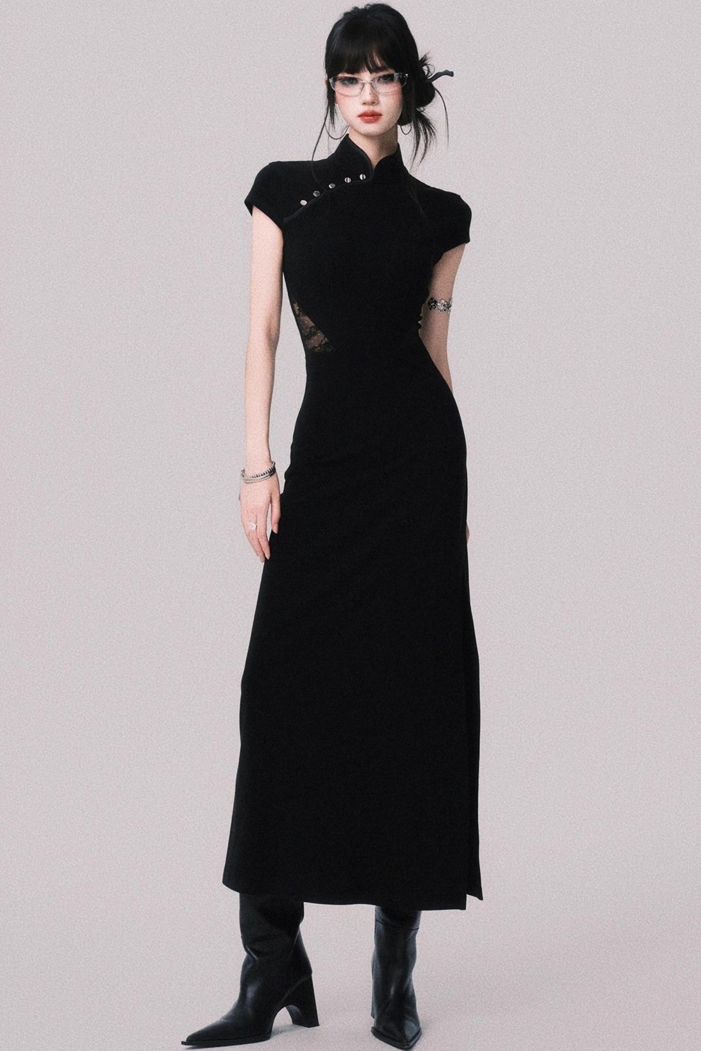 Retro Mermaid Lace Cheongsam Dress