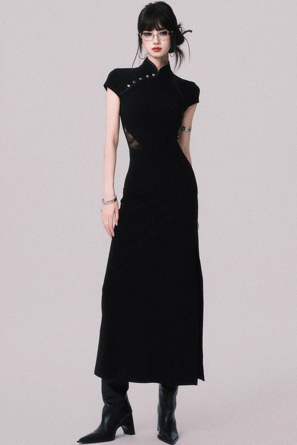 Retro Mermaid Lace Cheongsam Dress