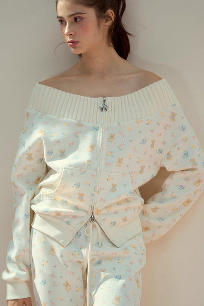 One-Shoulder Sweater With Trousers Set-Up