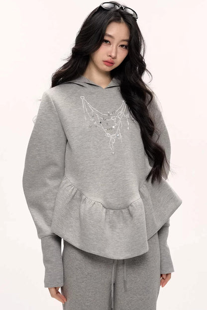Flower Bud Hooded Sweatshirt Set-Up