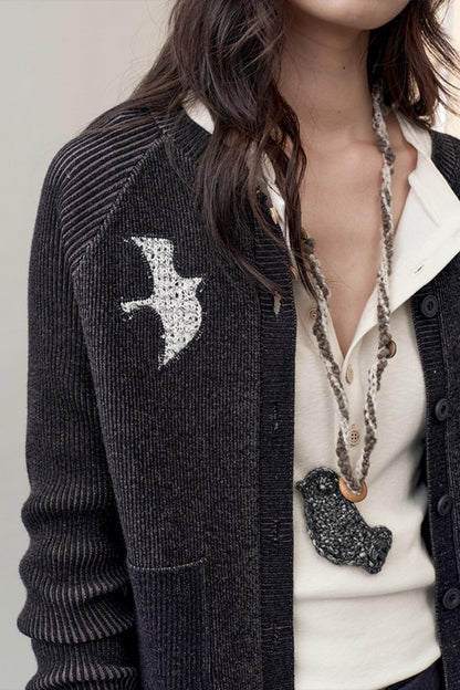 Feather Shadow Knitted Cardigan