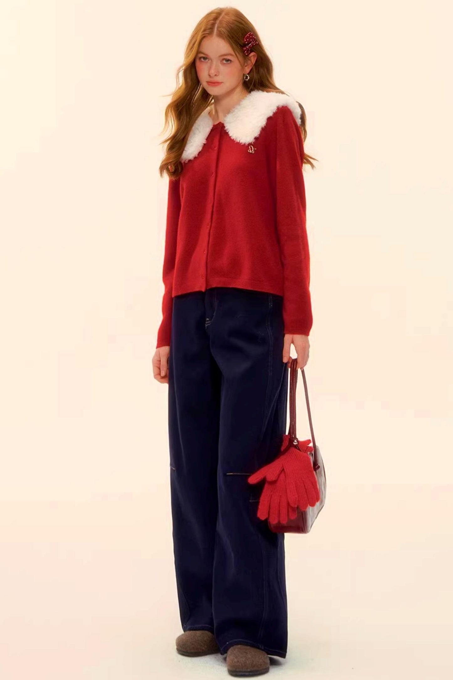 Raw Leather Trim Jeans