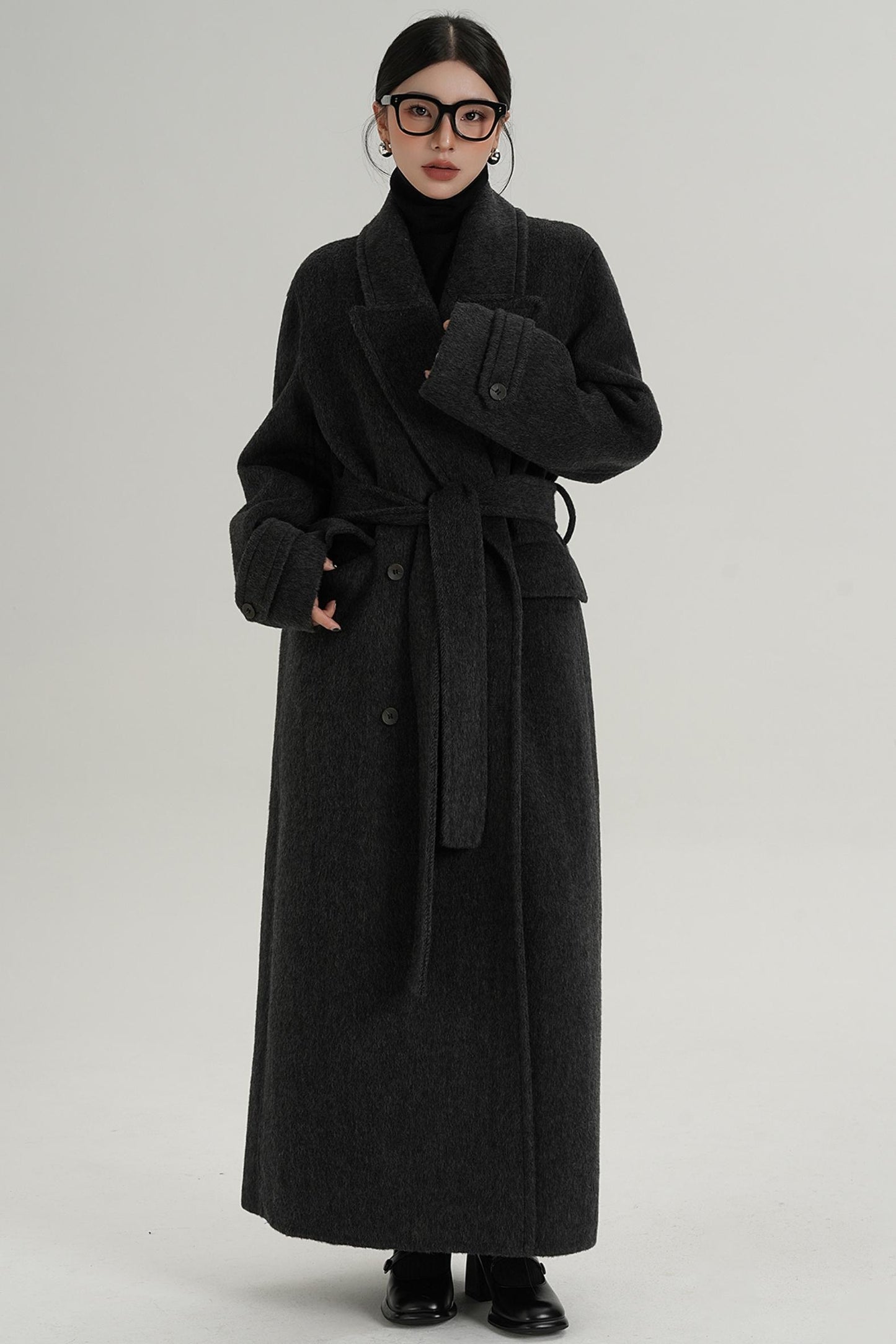 Woolen Long Silhouette Dress