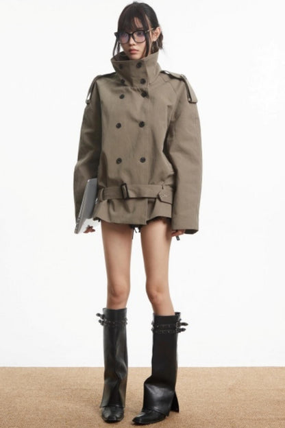 Retro Dark Khaki Work Jacket