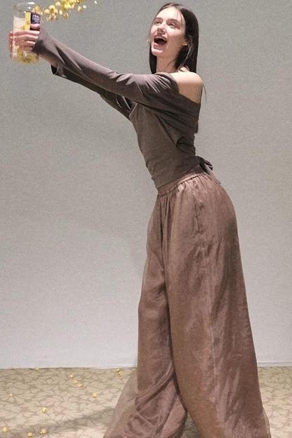 Lyocell Lace Swing Long T-Shirt