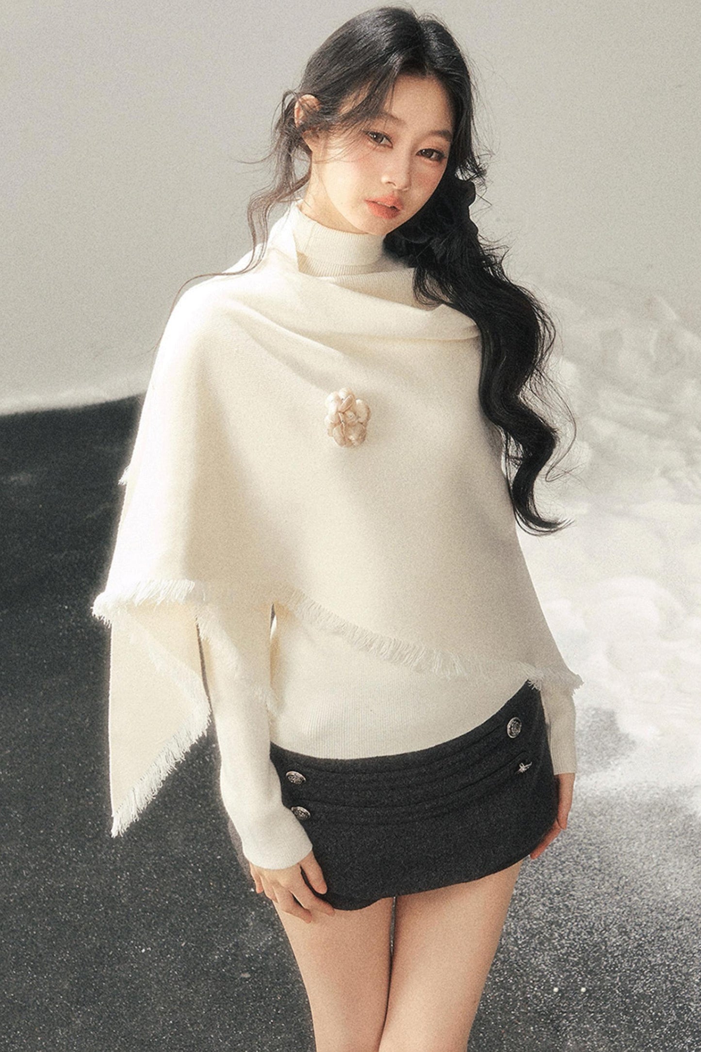 French Winter Turtleneck Sweater Set