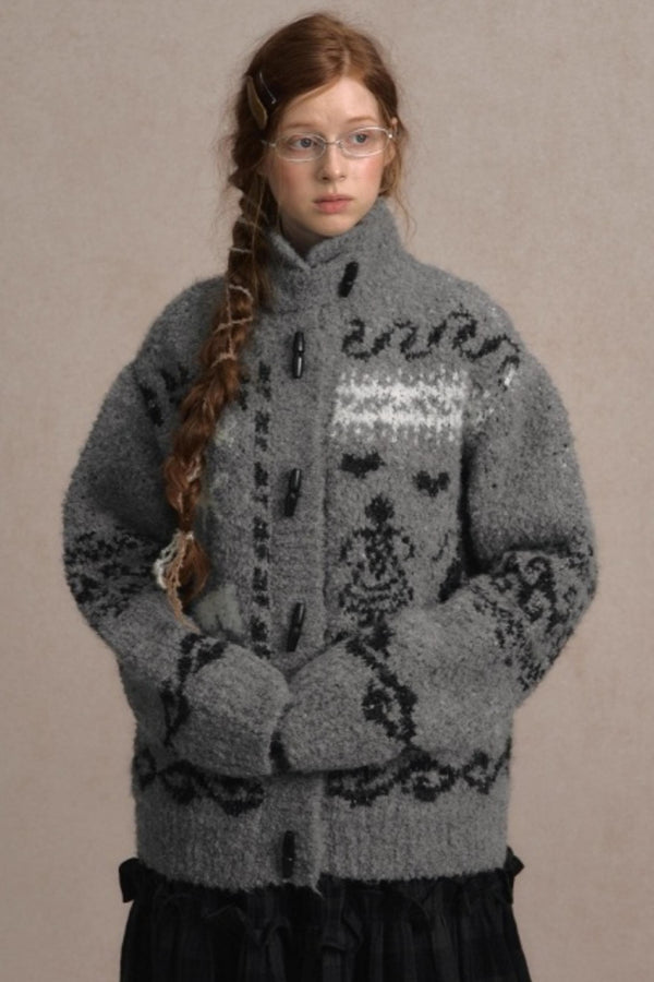 Retro Collegiate Knitted Cardigan