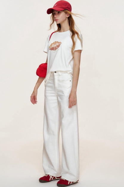 Croissant Lace Short Sleeve T-Shirt