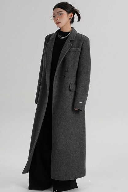 Reversible Long Shoulder Wool Coat
