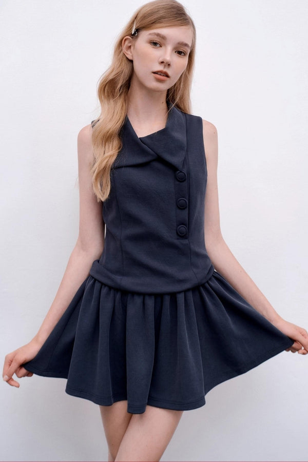 Autumn Navy A-Line Dress