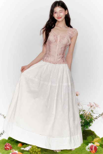 Lace One-Shoulder Top With Skirt Set-Up