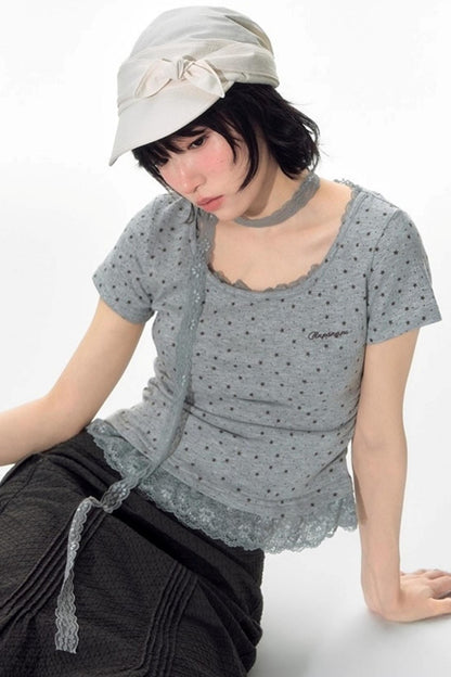 Star Lace Sweet Shirt