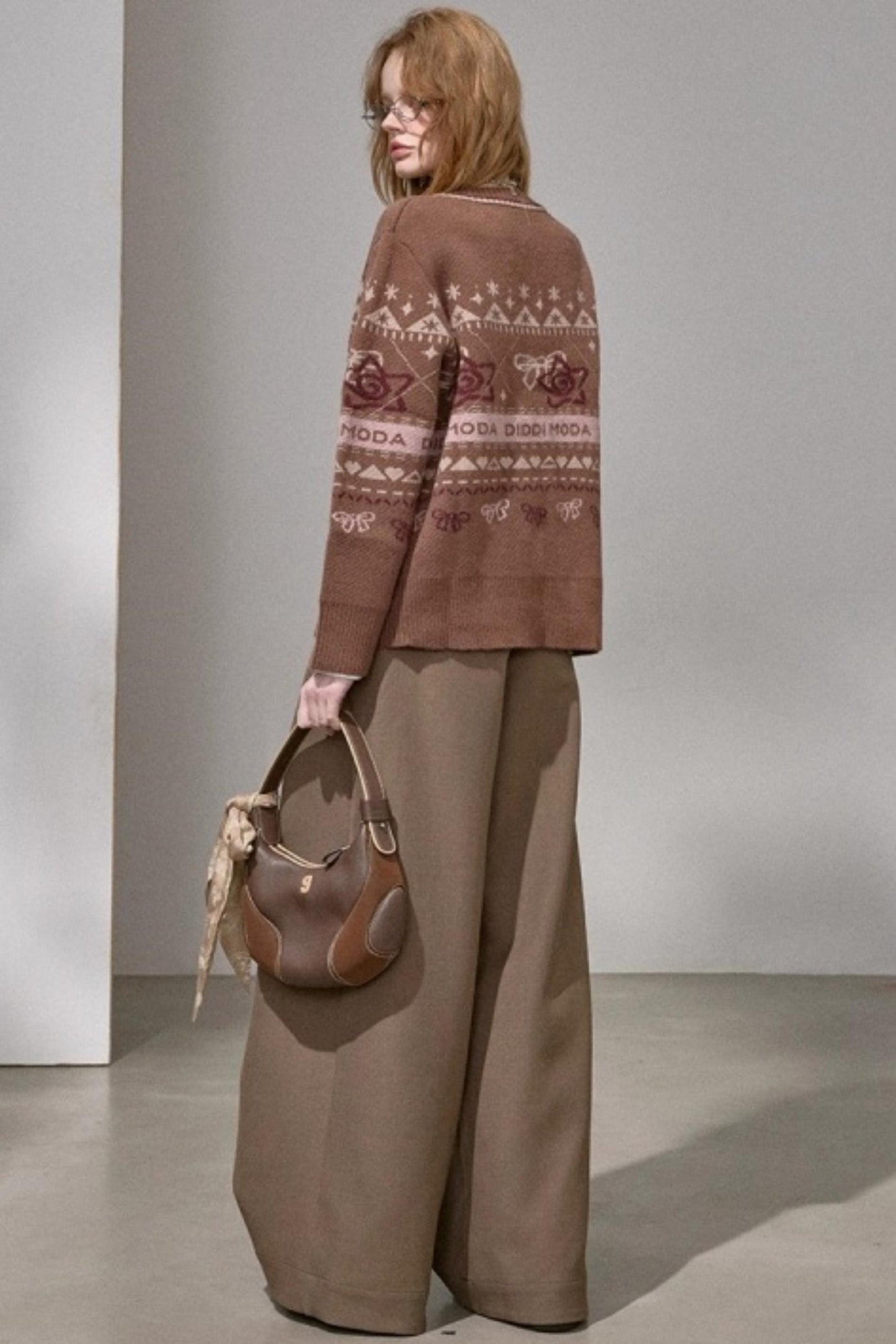 Fair Isle Bow Knit Sweater