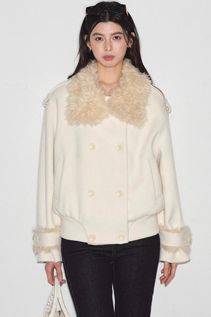 Lamb Wool Double-Breasted Jacket