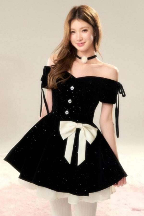 French Velvet Mini Dress Set-Up