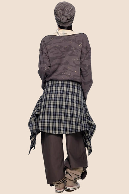 Blouse V-Cou Retro Camouflage