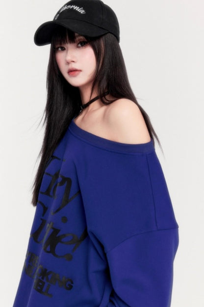 Loose Fleece Long-Sleeved Sweatshirt