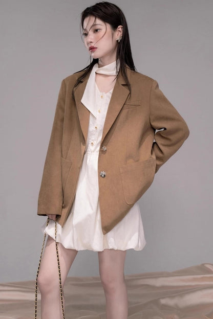 Autumn Velvet Brown Coat