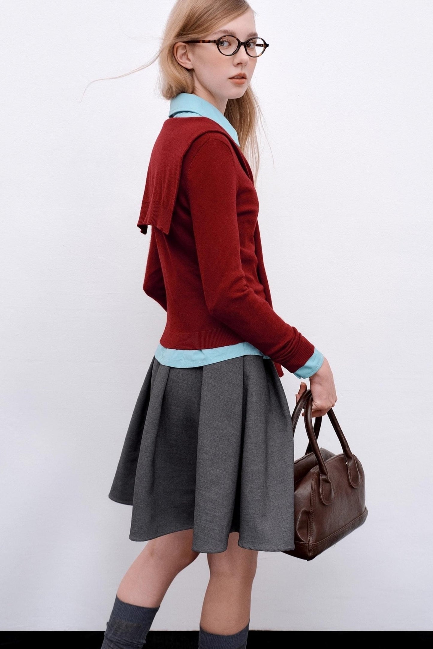 Wool Knit Pullover Layered Top