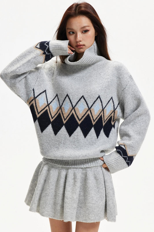 Color-Blocked Diamond Dress