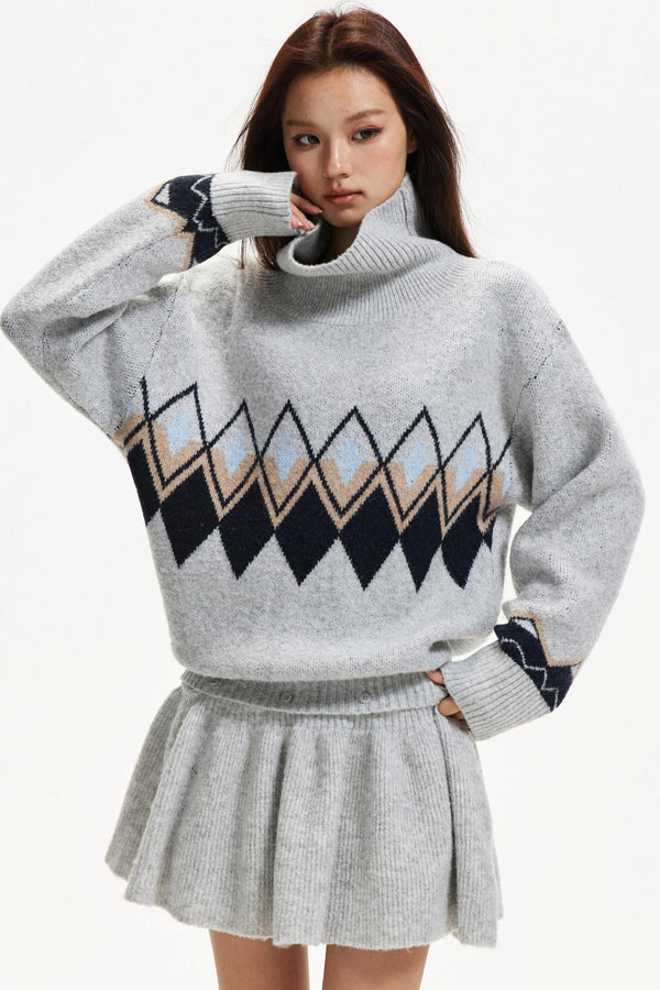 Color-Blocked Diamond Dress