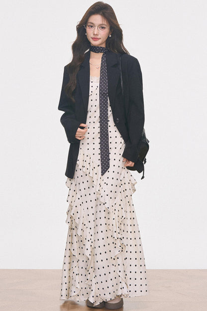 Polka Dot Commuter Dress Set-Up