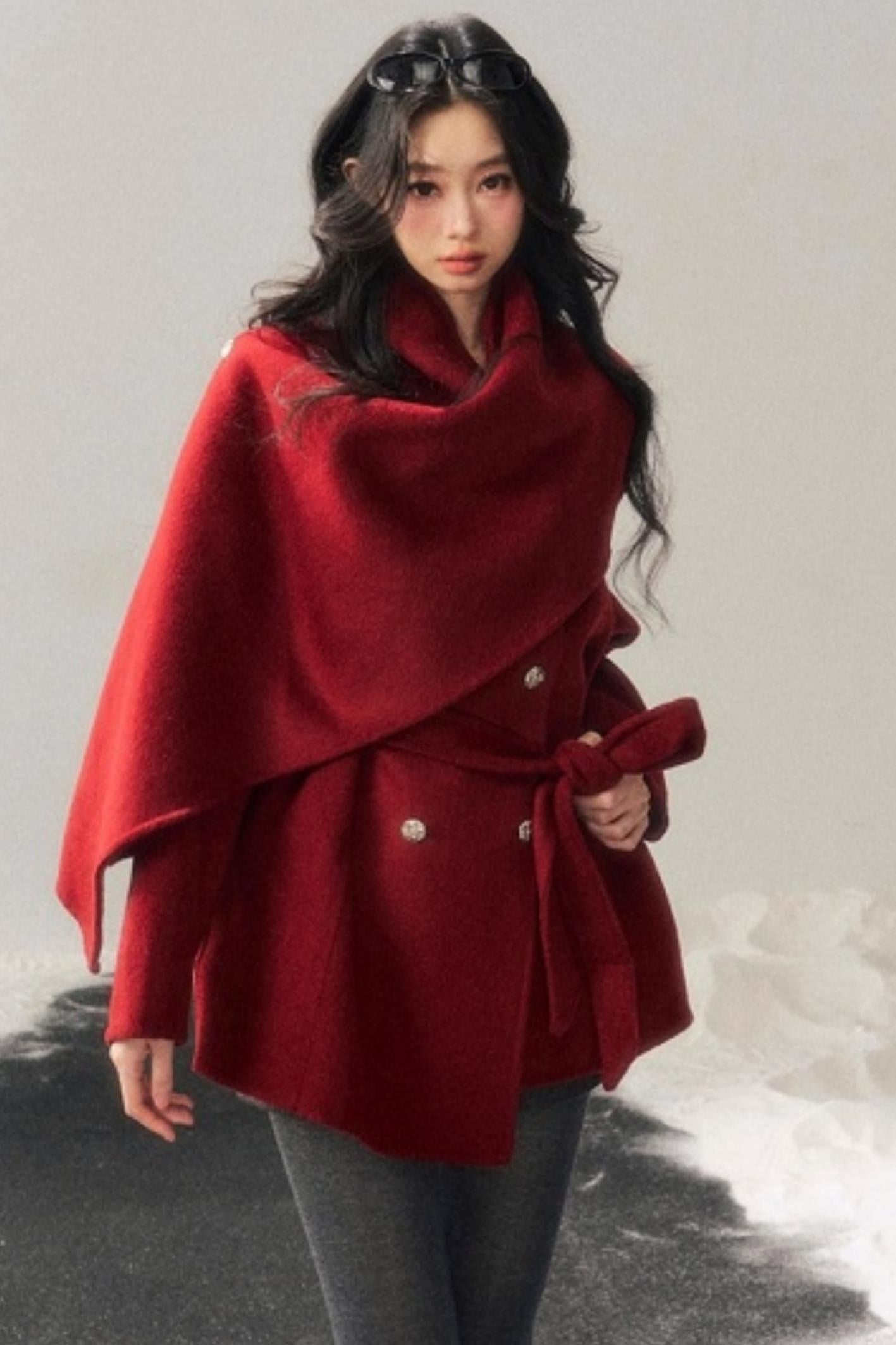 Winter Plaid Wool Coat