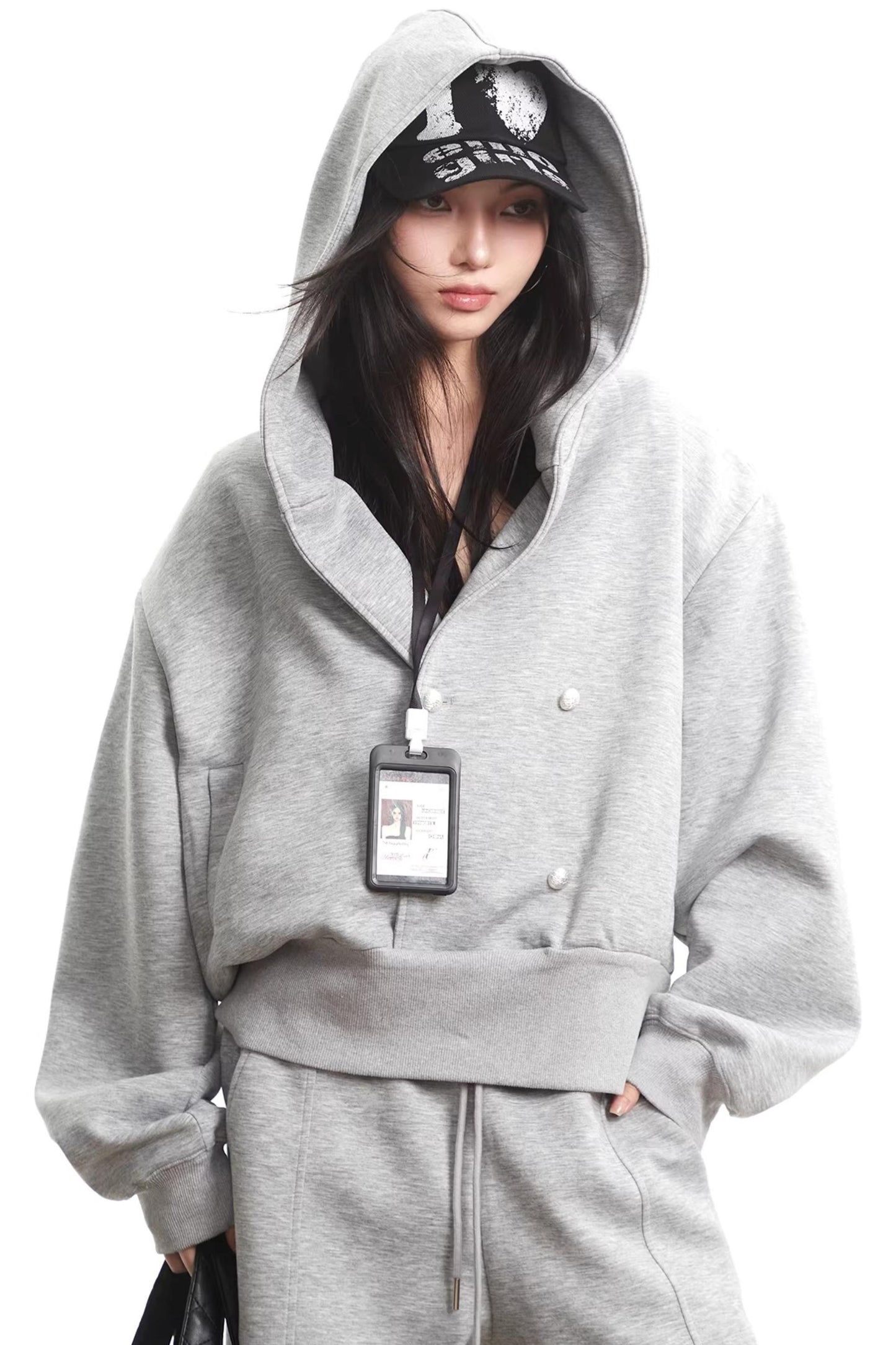 American Gray Hooded Sweatshirt Set-Up