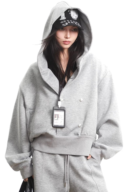 American Gray Hooded Sweatshirt Set-Up