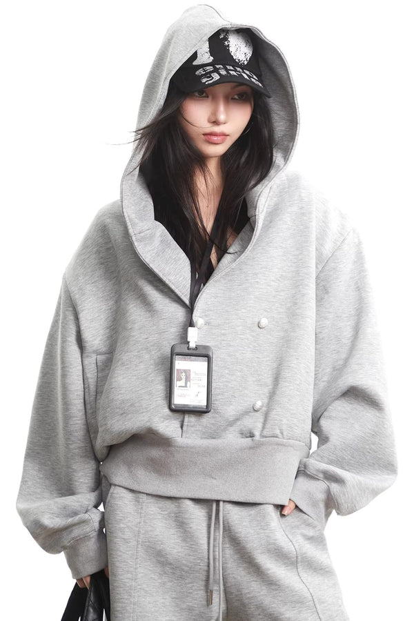 American Gray Hooded Sweatshirt Set-Up