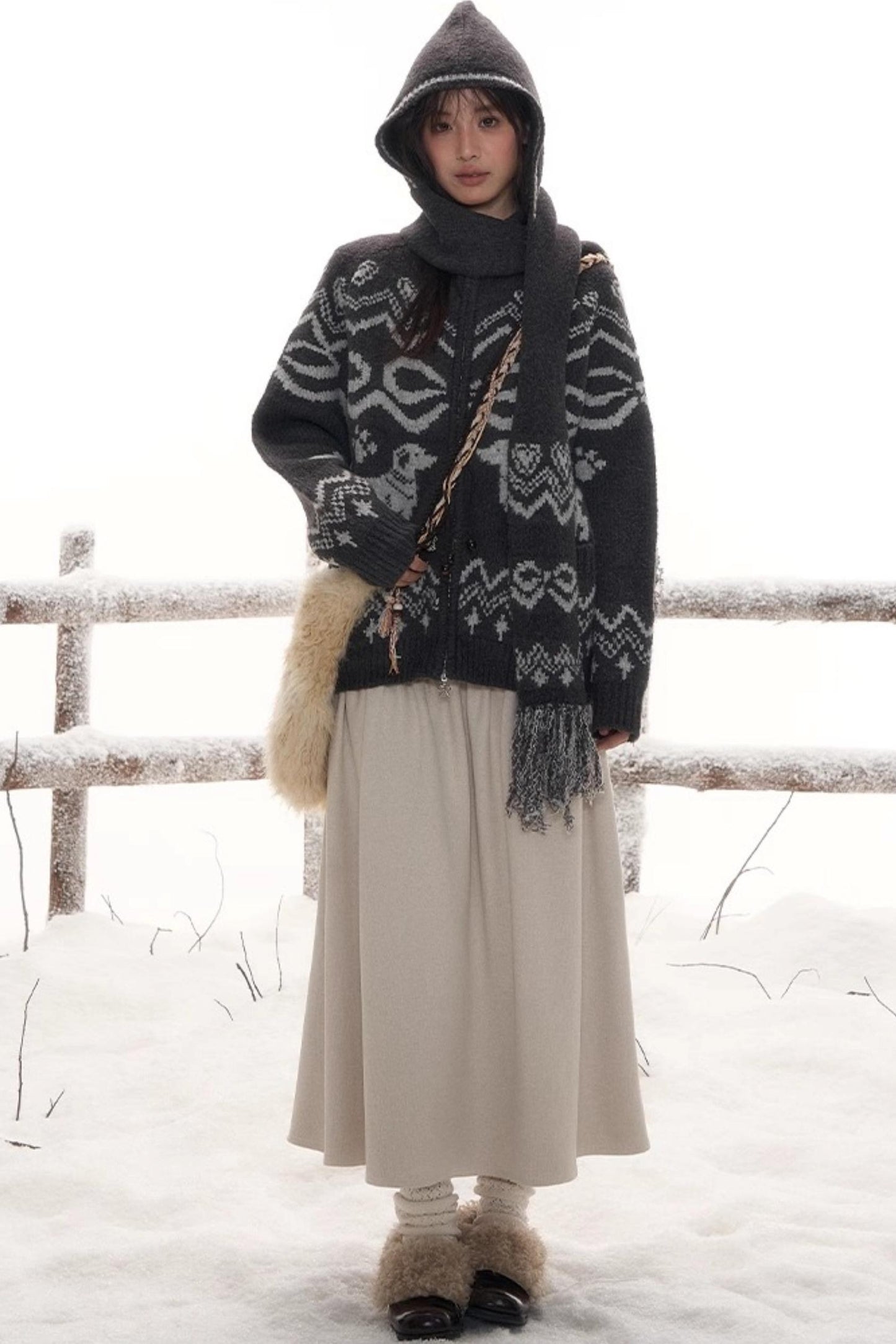 Retro Wool Scarf Hat