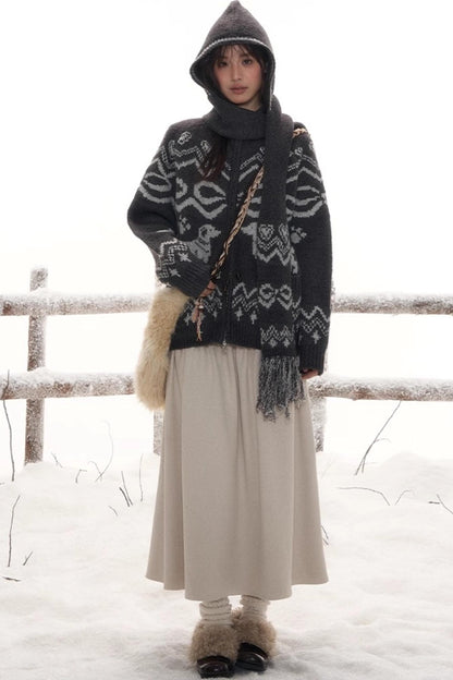 Retro Wool Scarf Hat