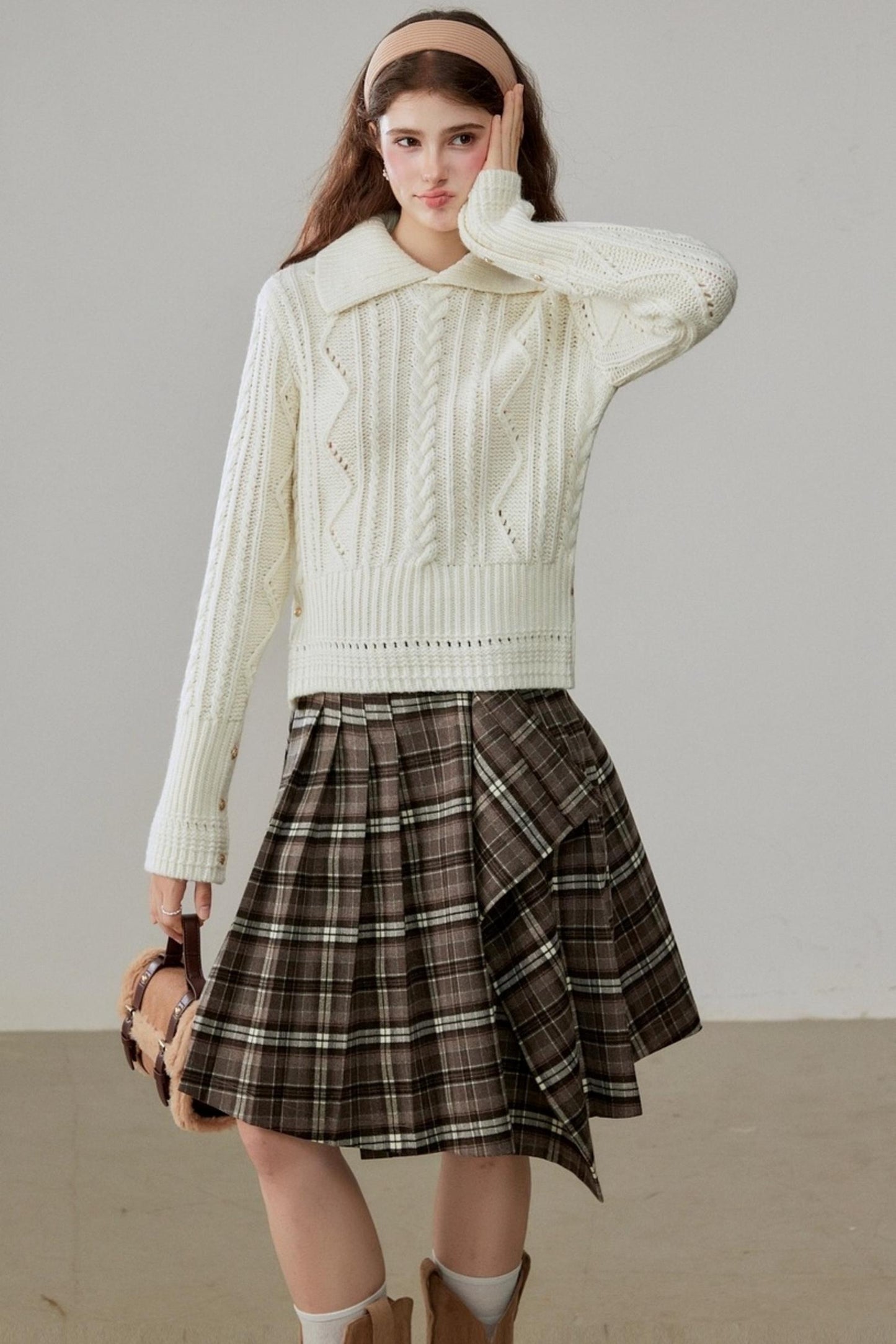 Lapel Wool Knit Top