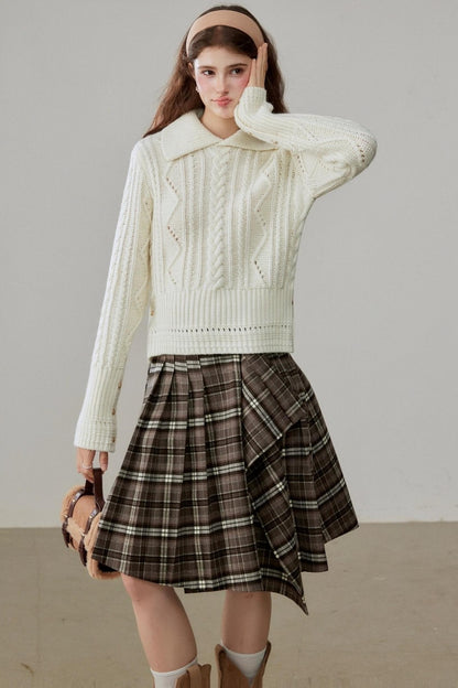 Lapel Wool Knit Top