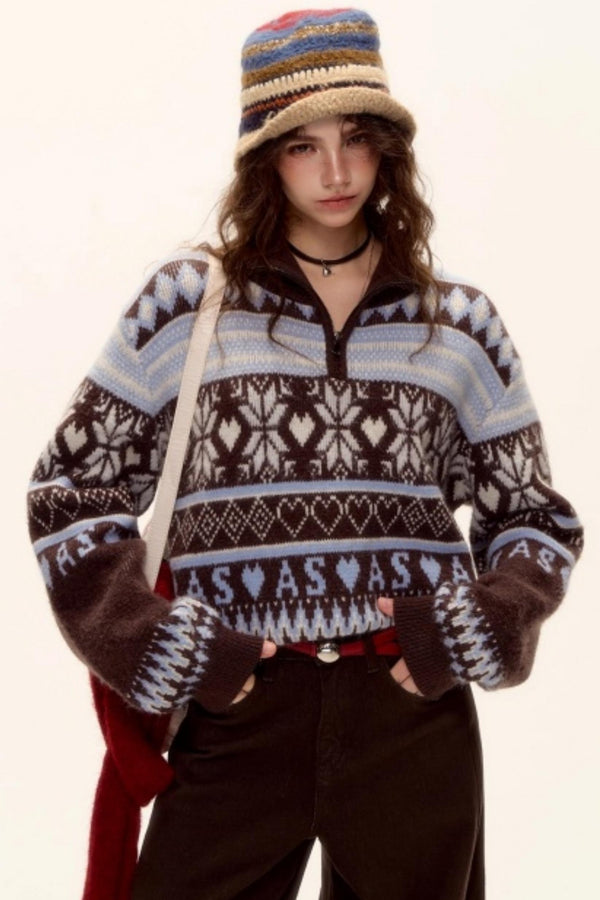 Vintage Fair Isle Tassel Sweater