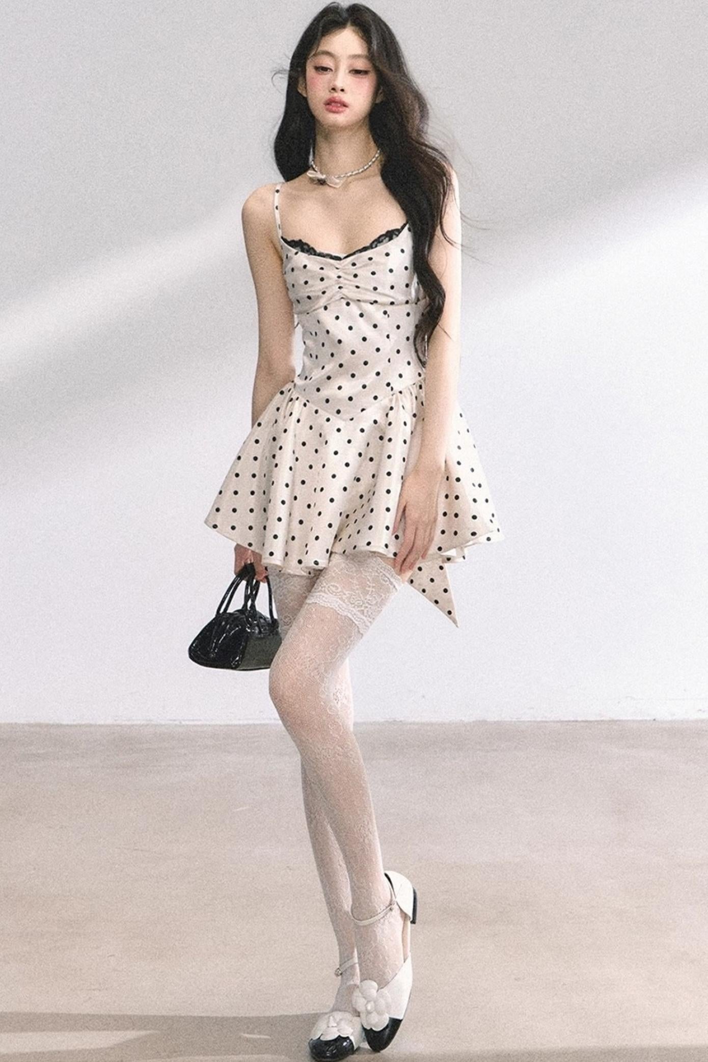 Ruffled Polka Dot Mini Dress