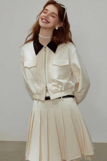 Autumn Lapel Short Coat Set-Up