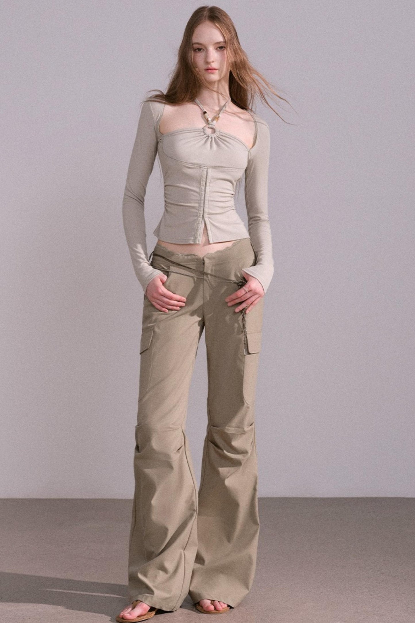 Slim Pleated Halterneck Top