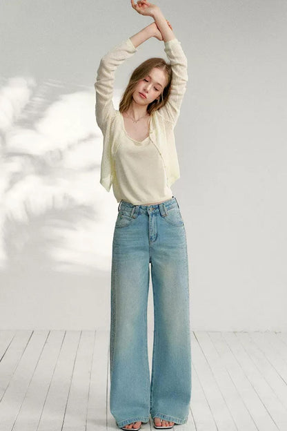 Hollow Knit Cardigan Set