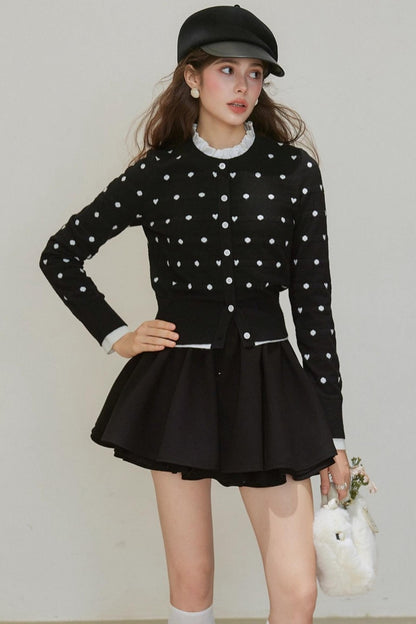 Ruffled Pleated A-Line Skirt