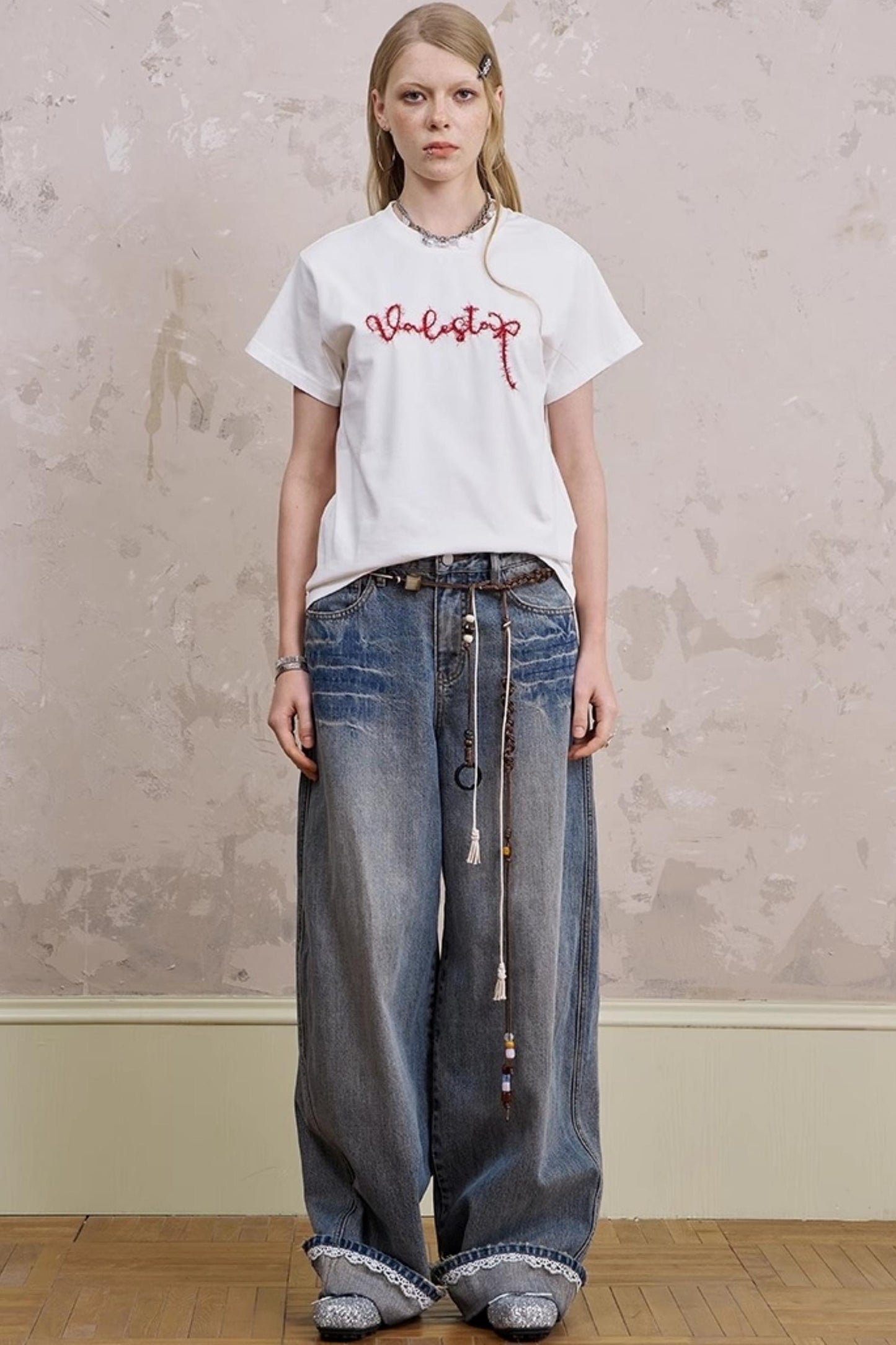 Embroidered Silk Tee