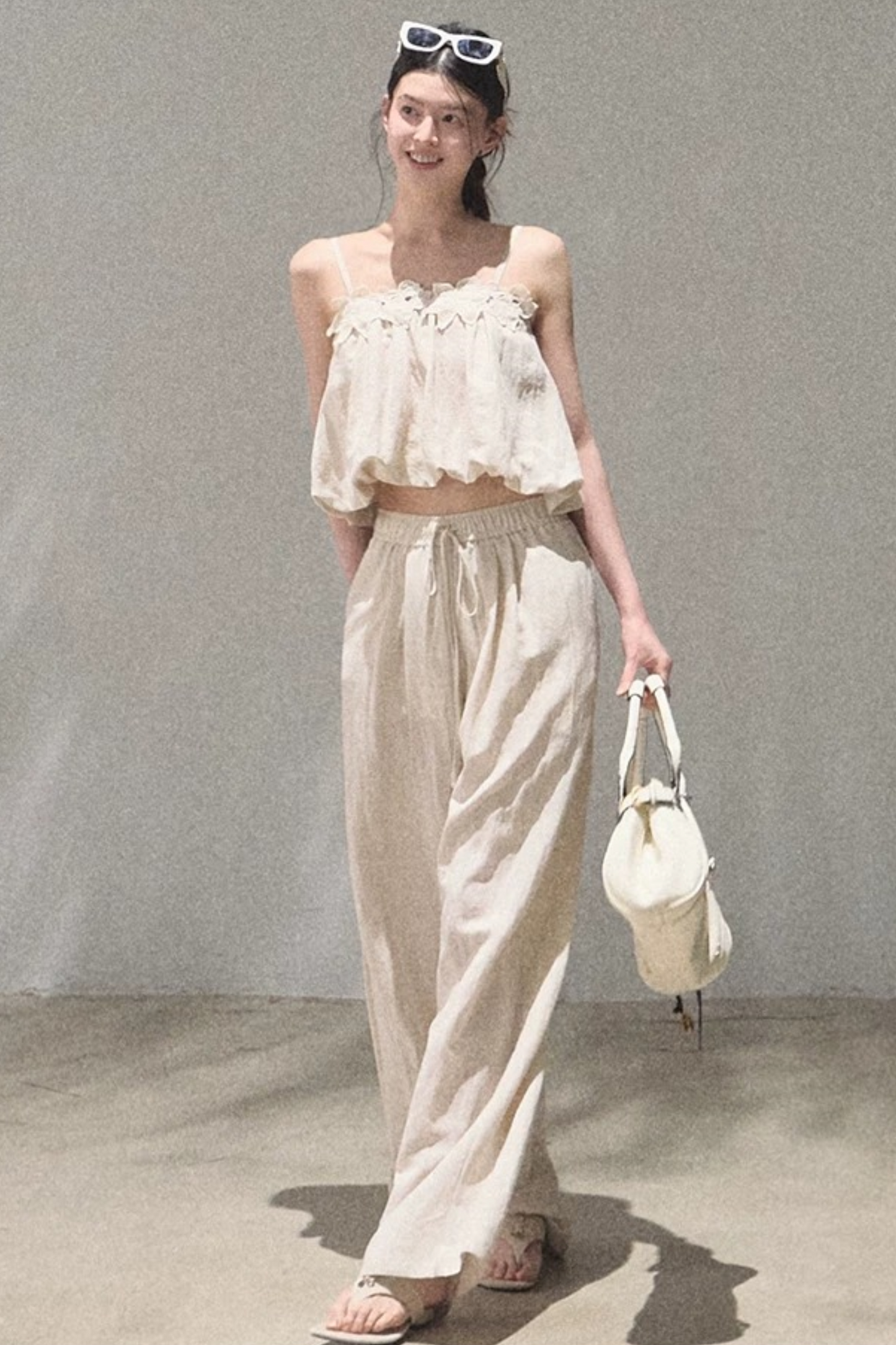 Lyocell-Leinen-Set aus Camisole und Hose