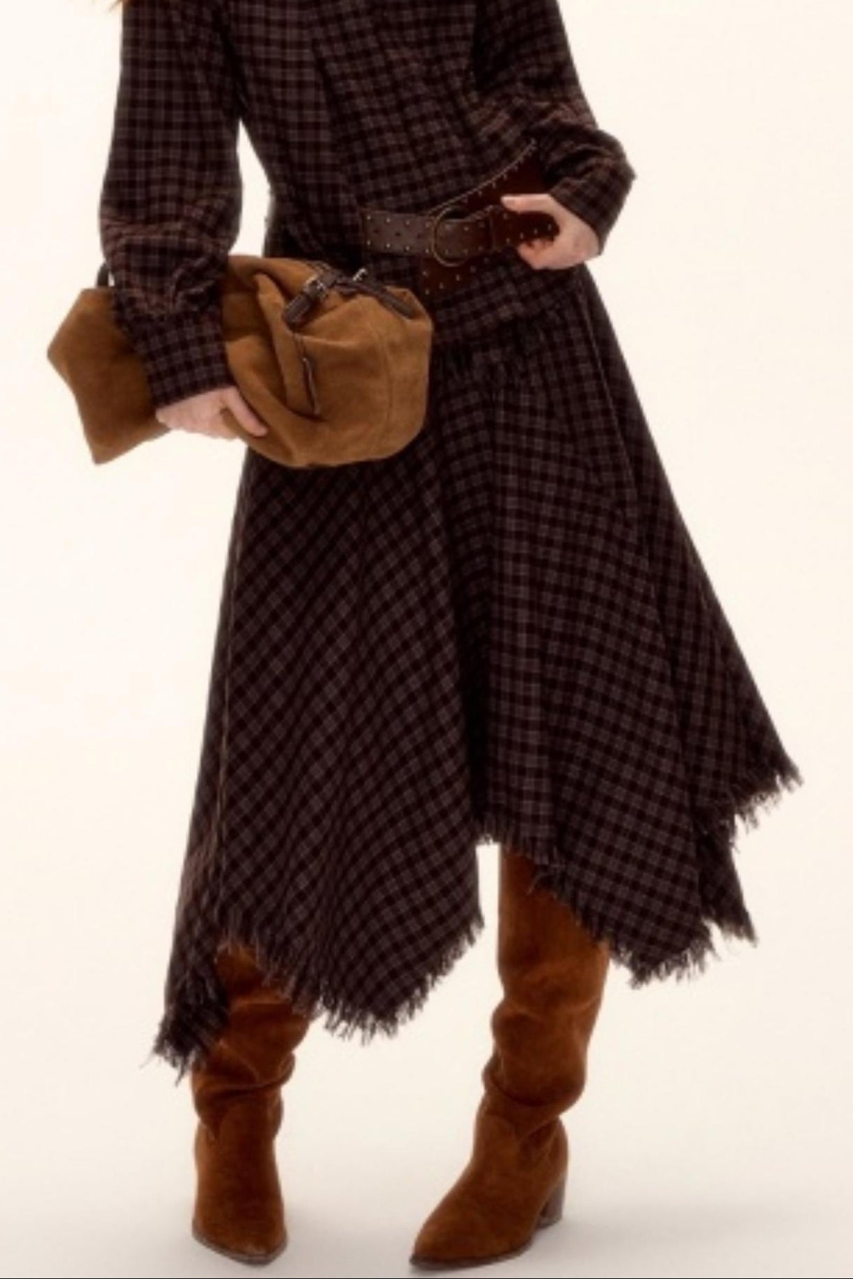 Retro Beaded Plaid Shirt Set-Up