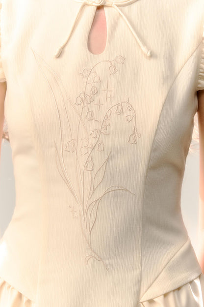 Summer Lily of the Valley Embroidered Dress