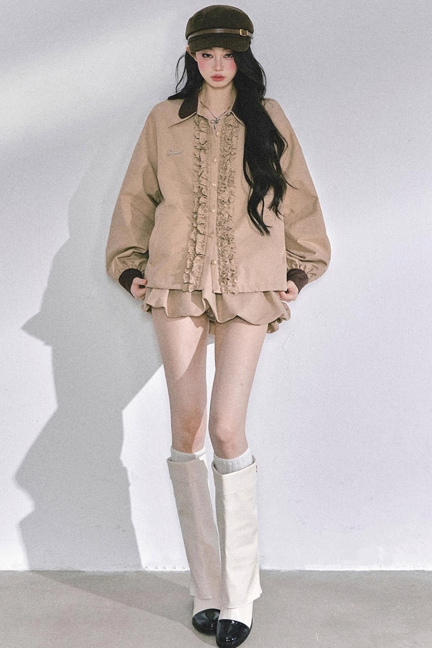 Autumn Two-Piece Jacket Skirt Set-Up