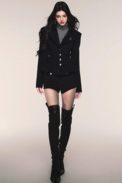 Retro Navy Wool Blazer Set-Up