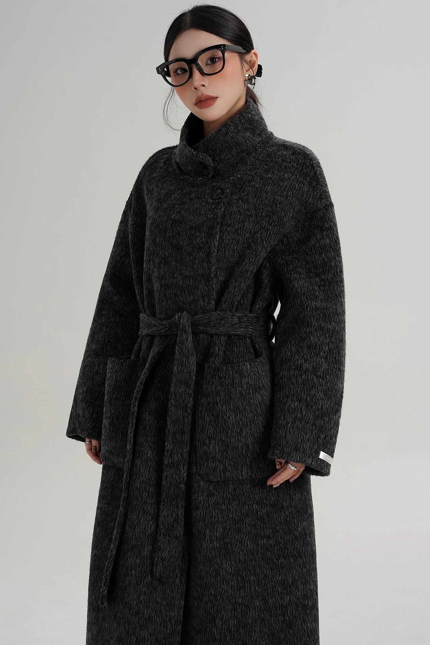 Elegant High-Neck Wool Coat